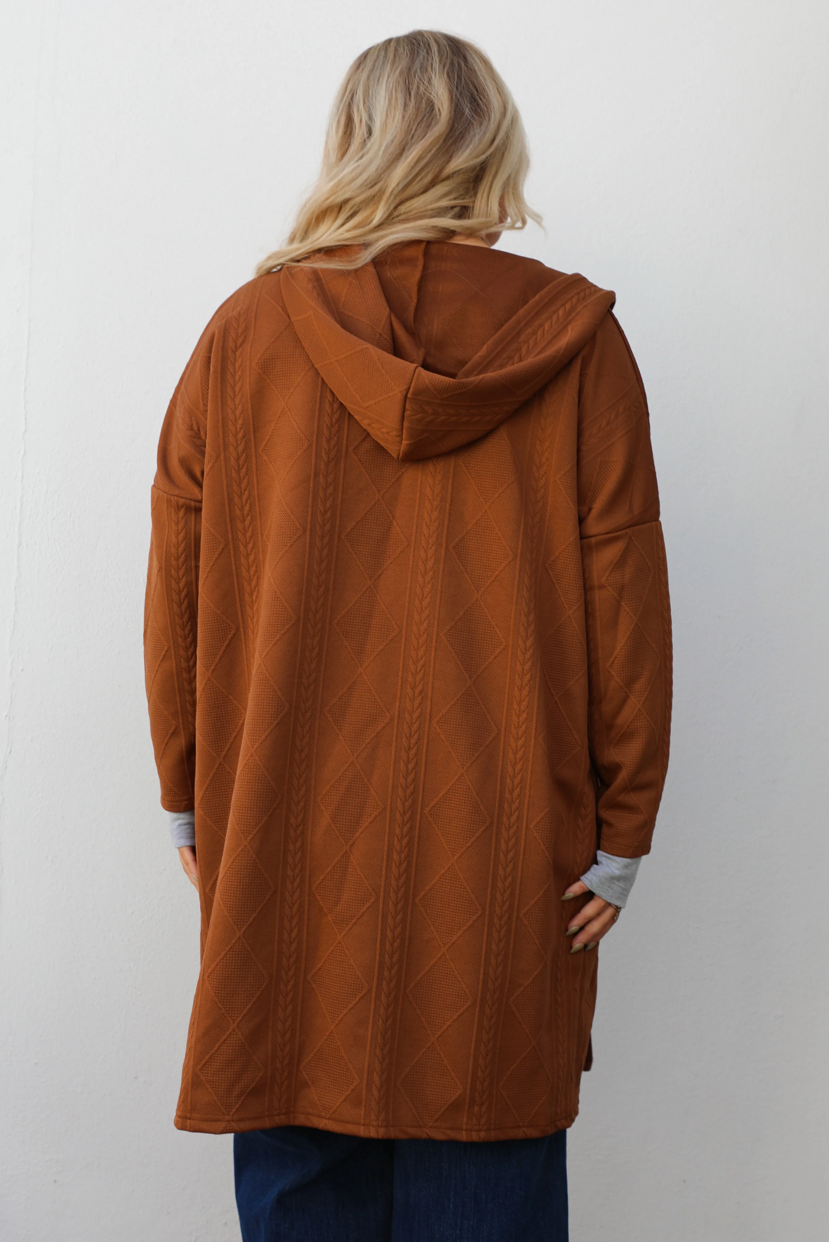 Down The Street Cardigan: Rust - Image 3