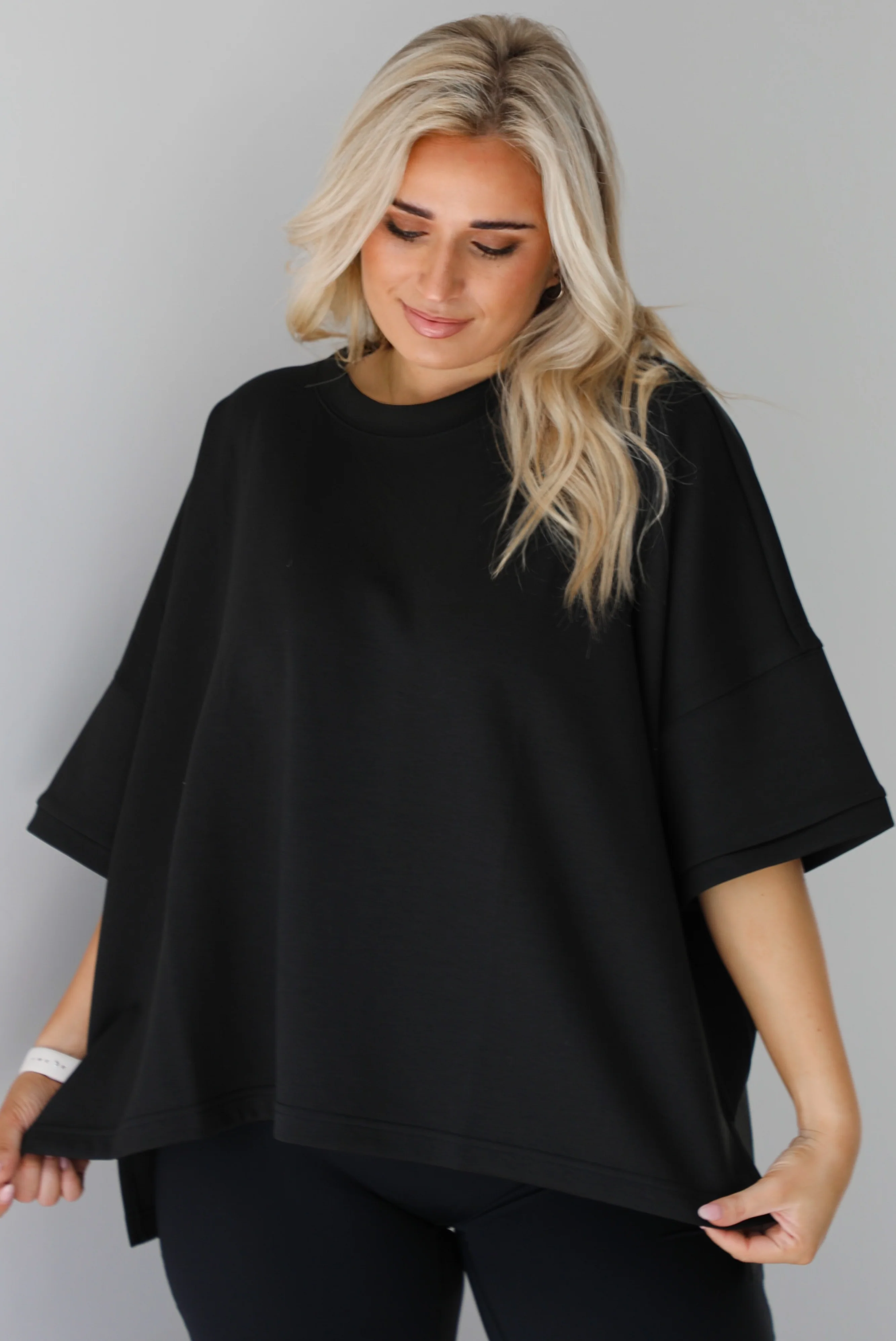 Dressed Down Oversized Tee: Black - Image 4