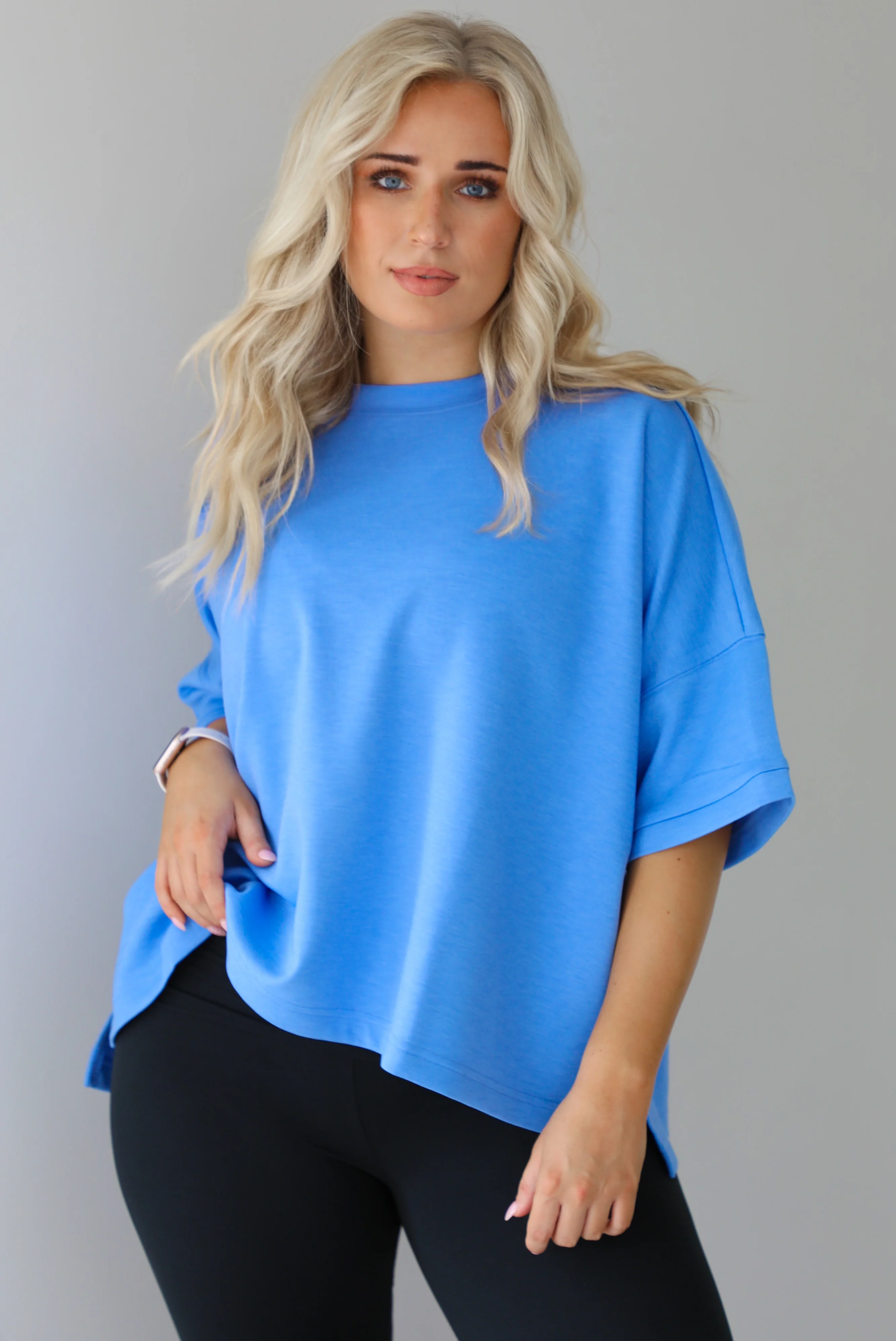 Dressed Down Oversized Tee: Blue - Image 6