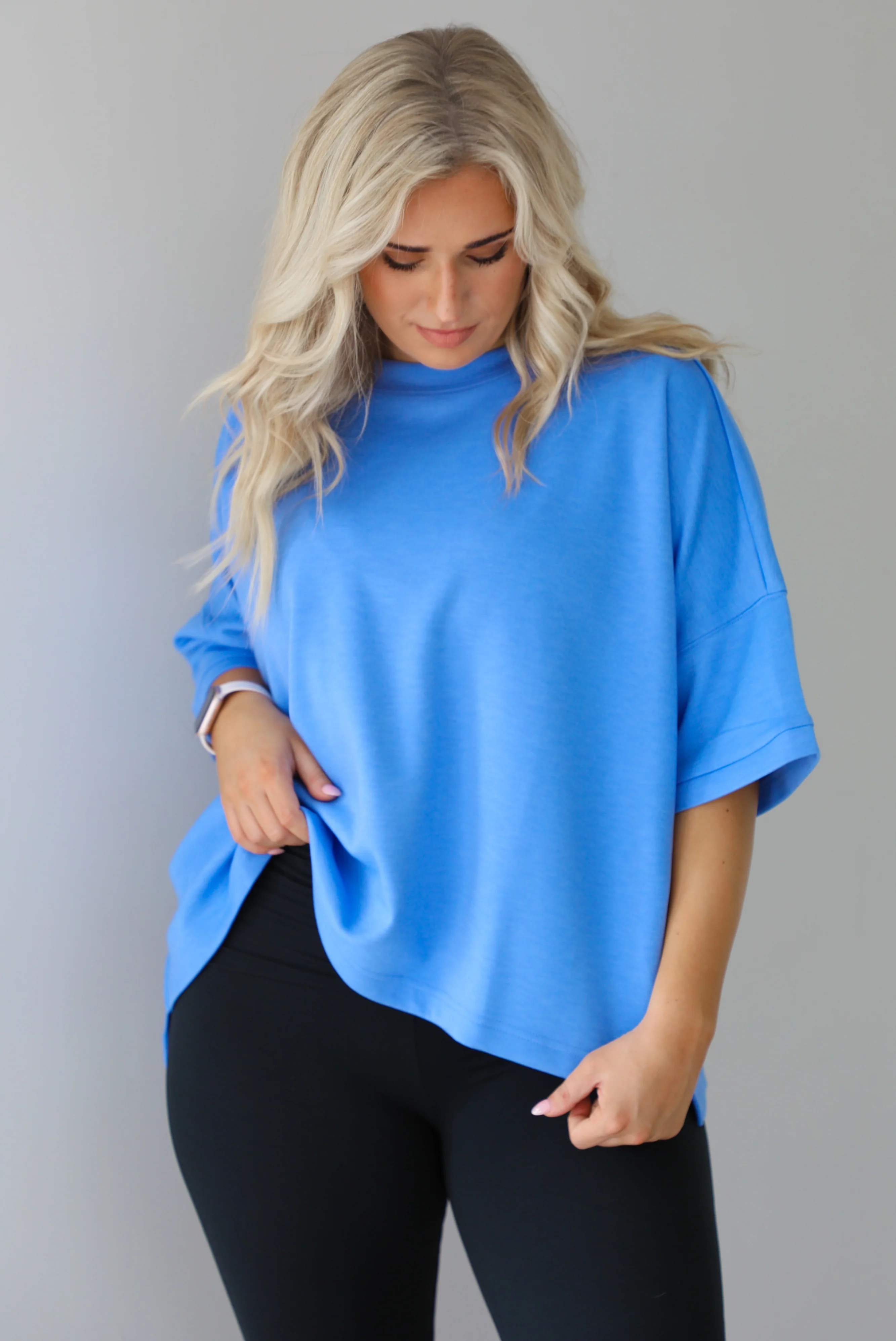 Dressed Down Oversized Tee: Blue - Image 7