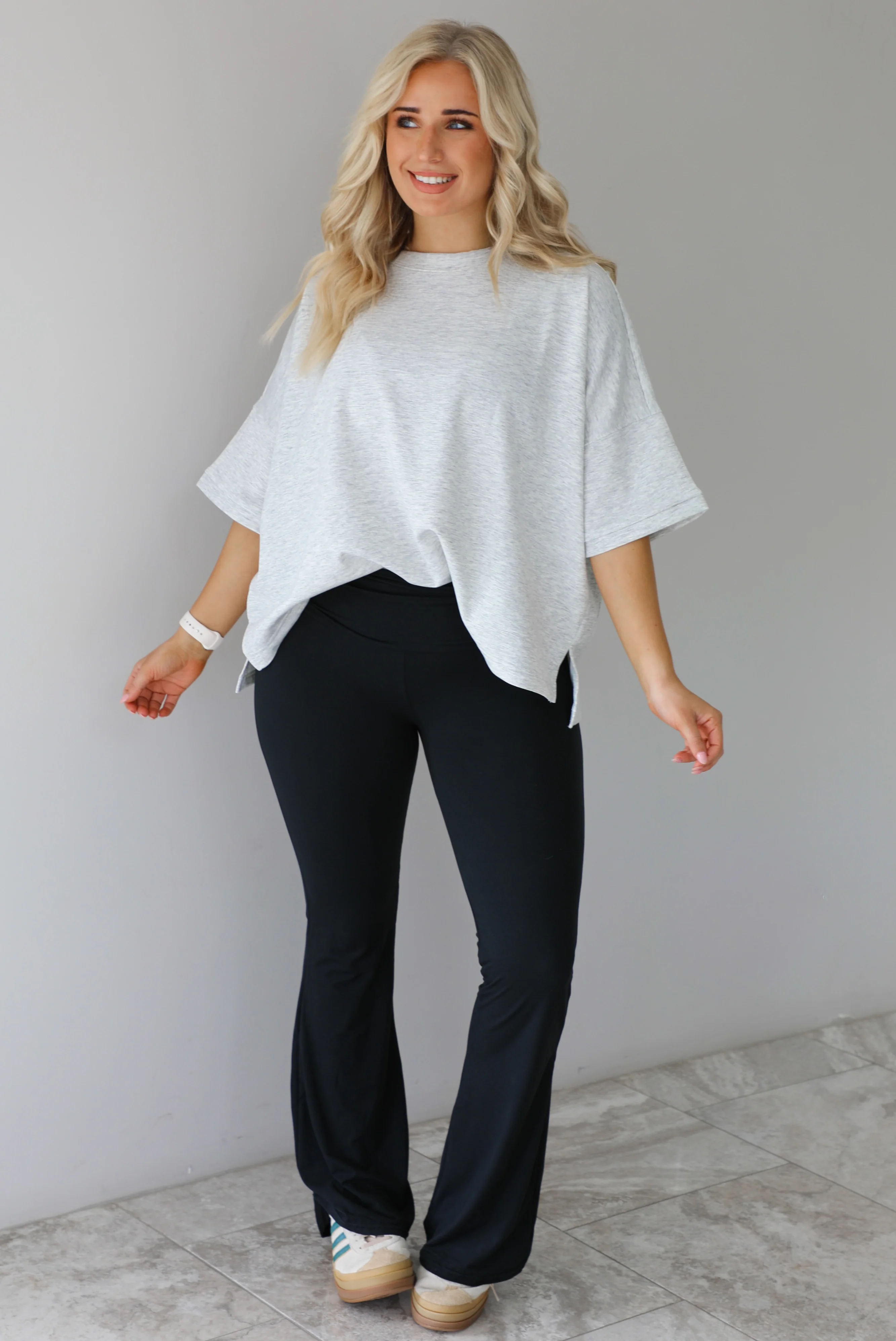Dressed Down Oversized Tee: Heather Grey - Image 3