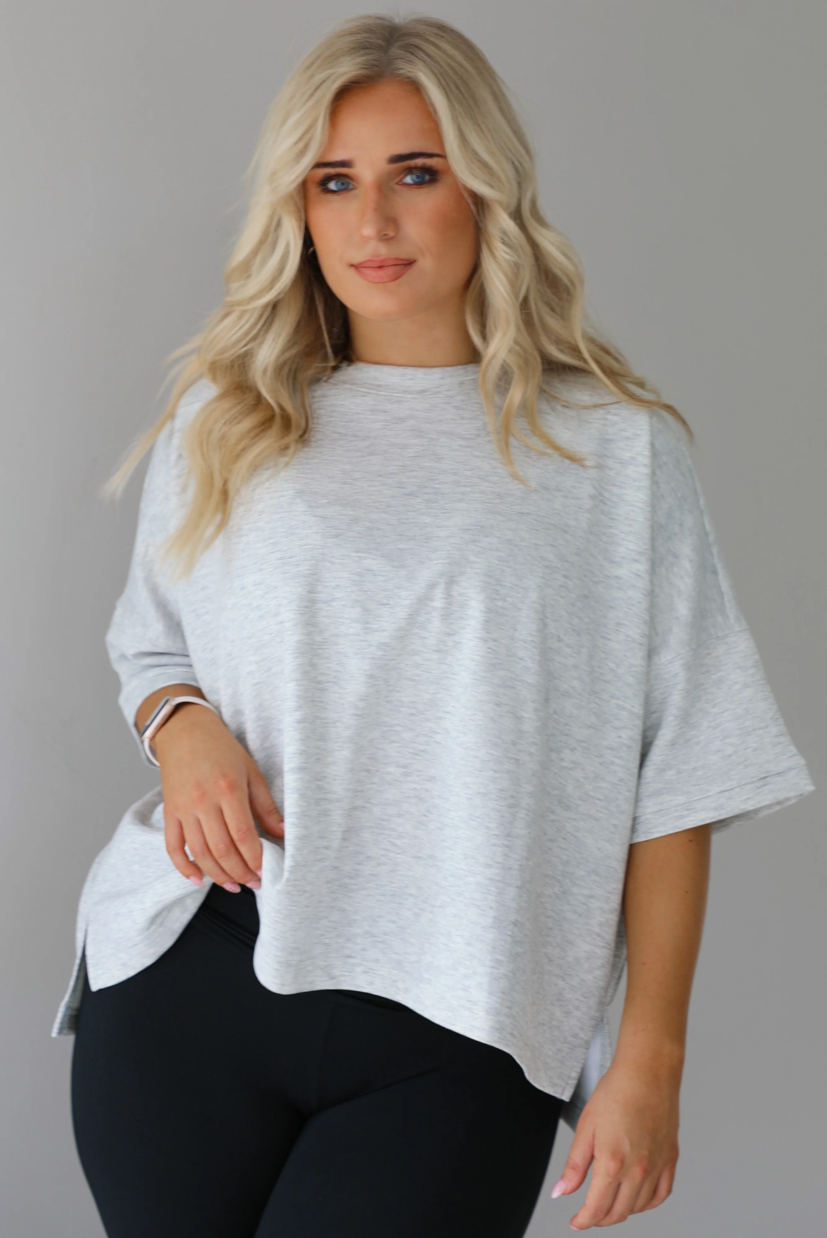 Dressed Down Oversized Tee: Heather Grey - Image 5