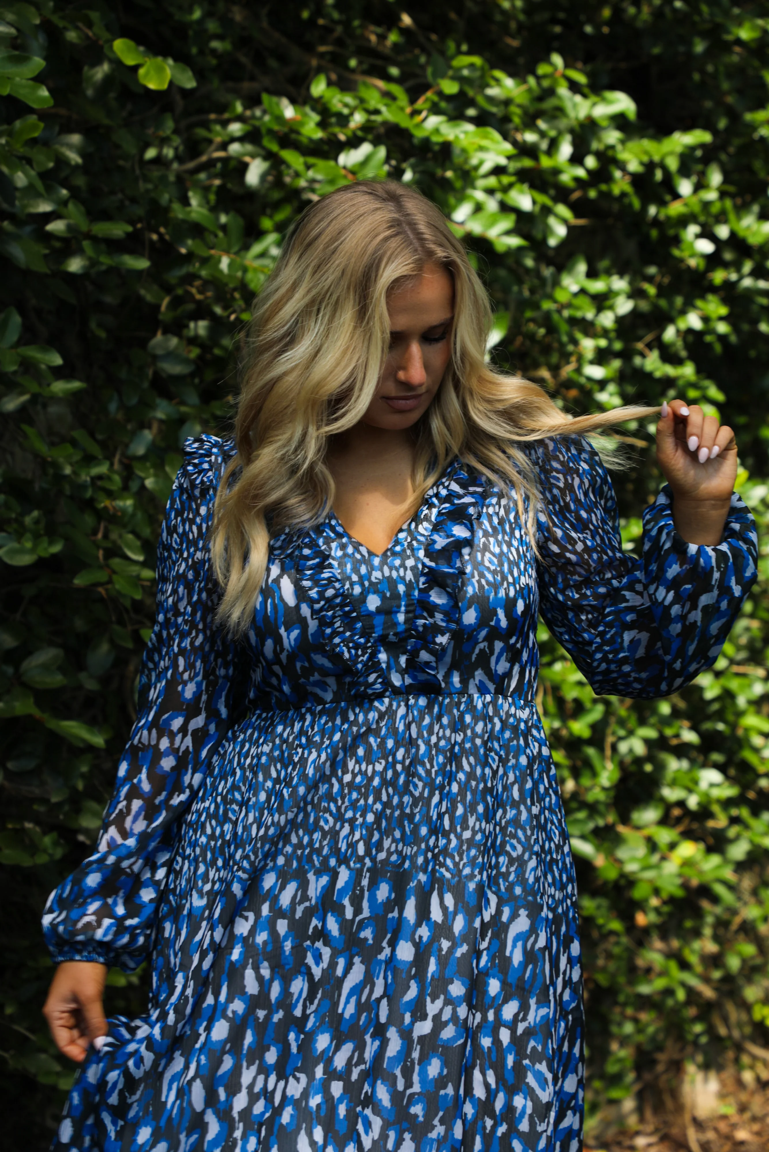 Easy Like This Maxi Dress: Blue/Multi - Image 3