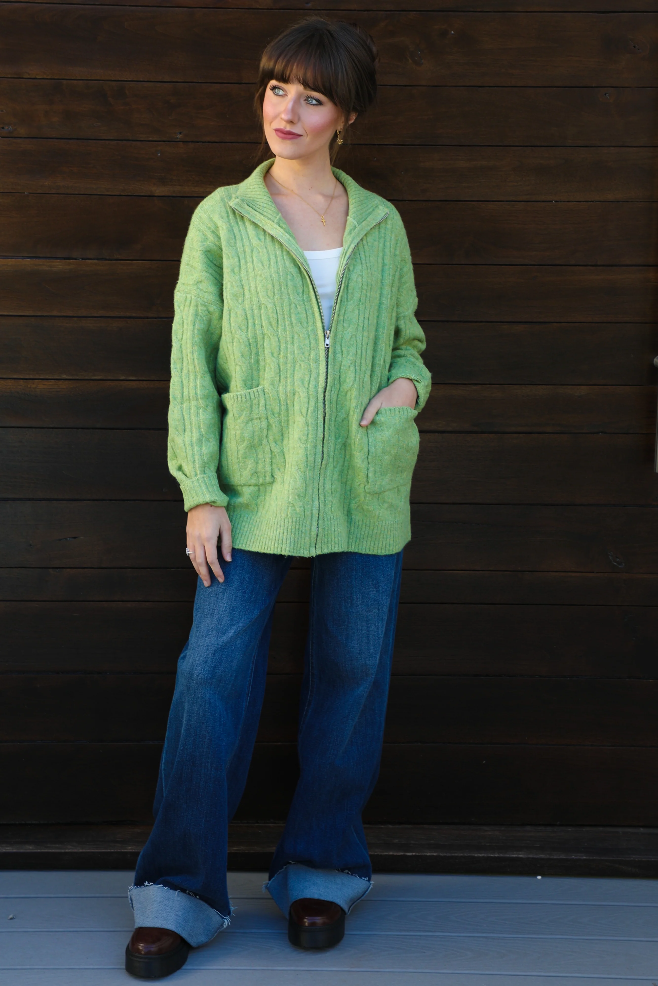 Everything You Need Cardigan: Green - Image 4