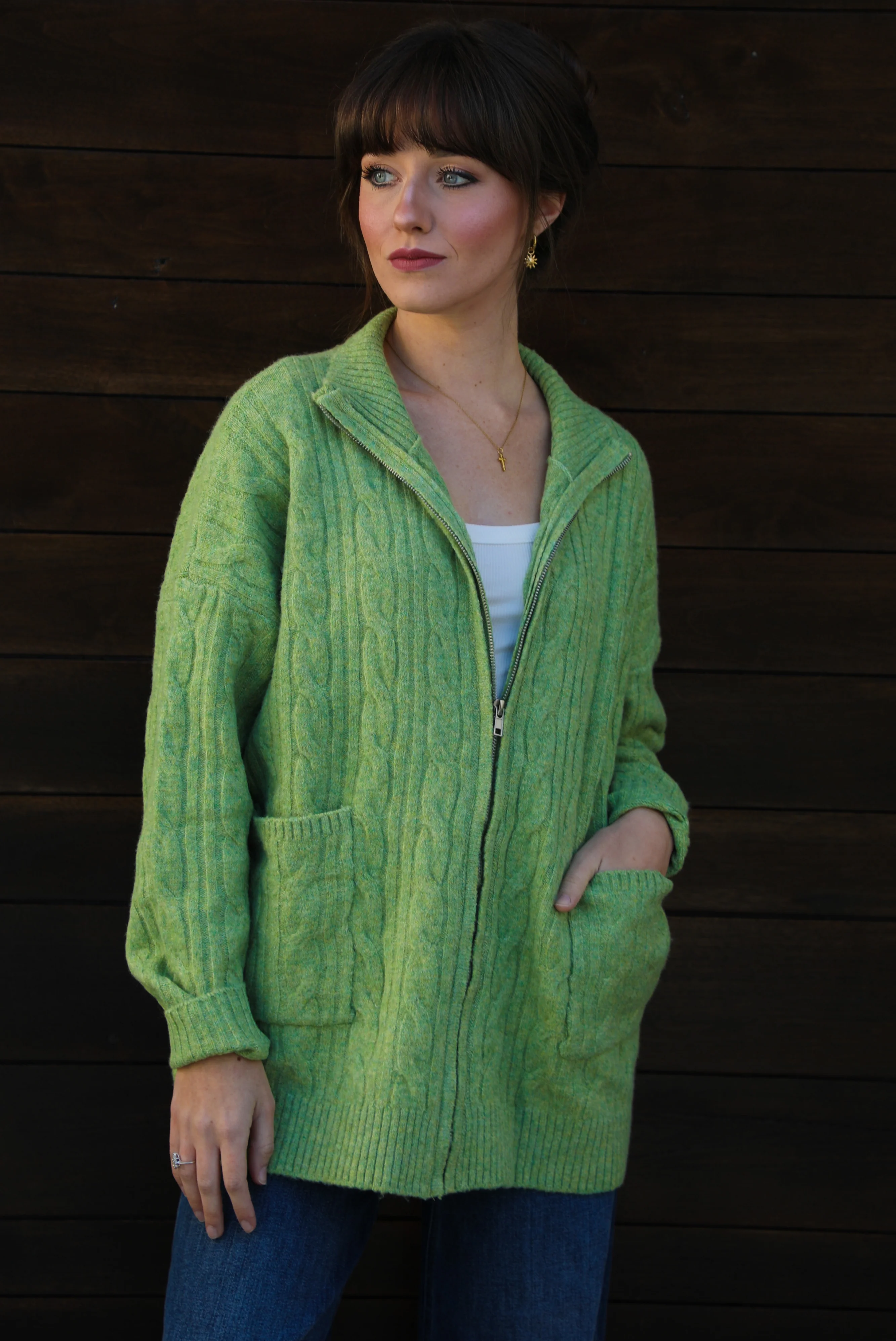 Everything You Need Cardigan: Green - Image 5