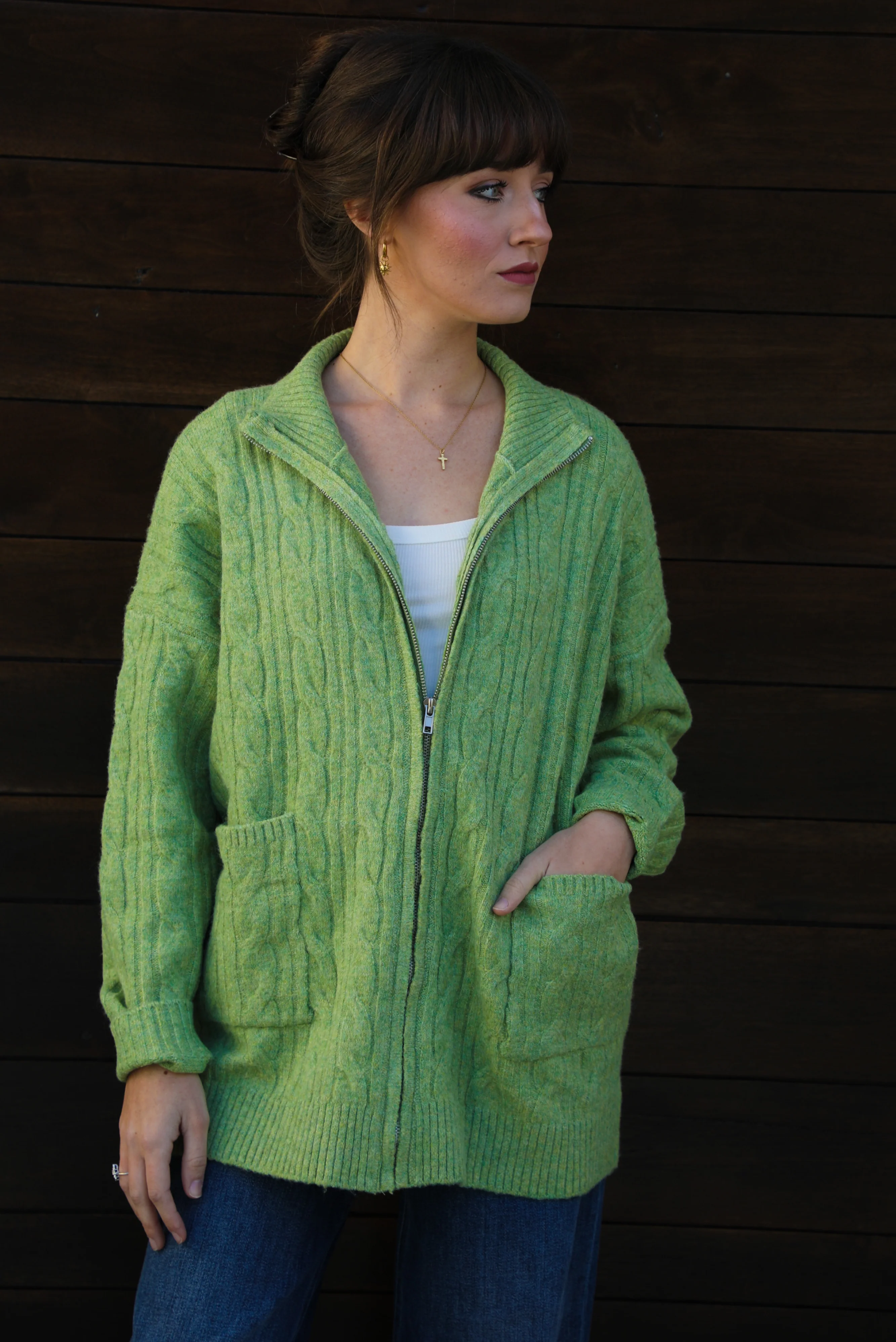 Everything You Need Cardigan: Green - Image 6