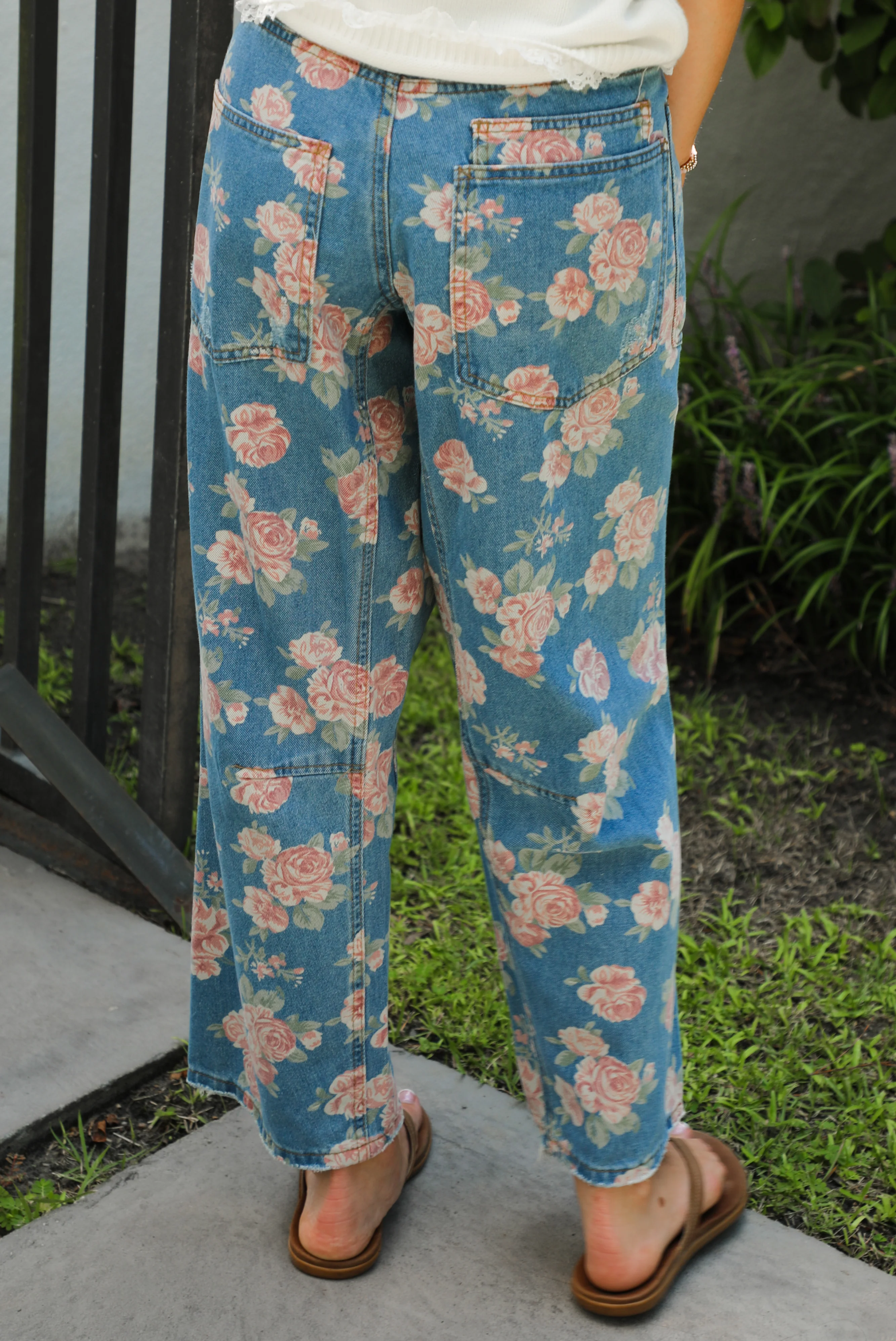 Floral Obsessed Denim: Denim/Pink Multi - Image 3