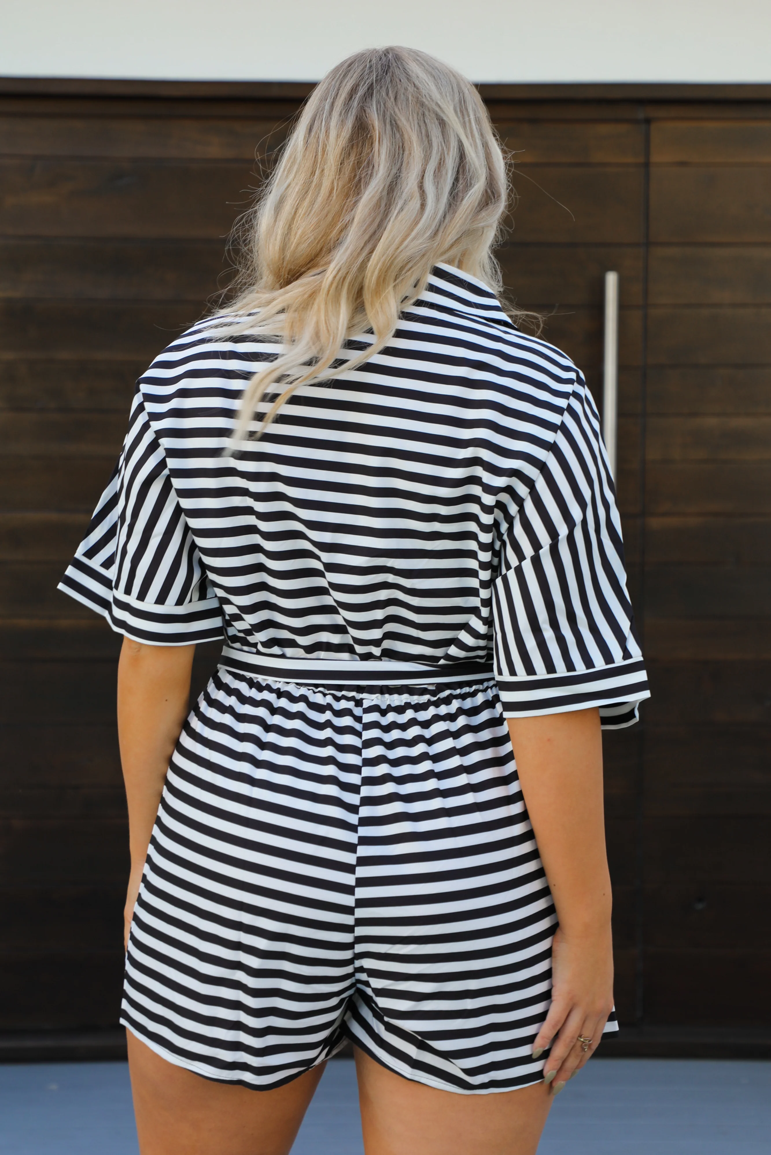 Midtown Romper: Black/White - Image 7