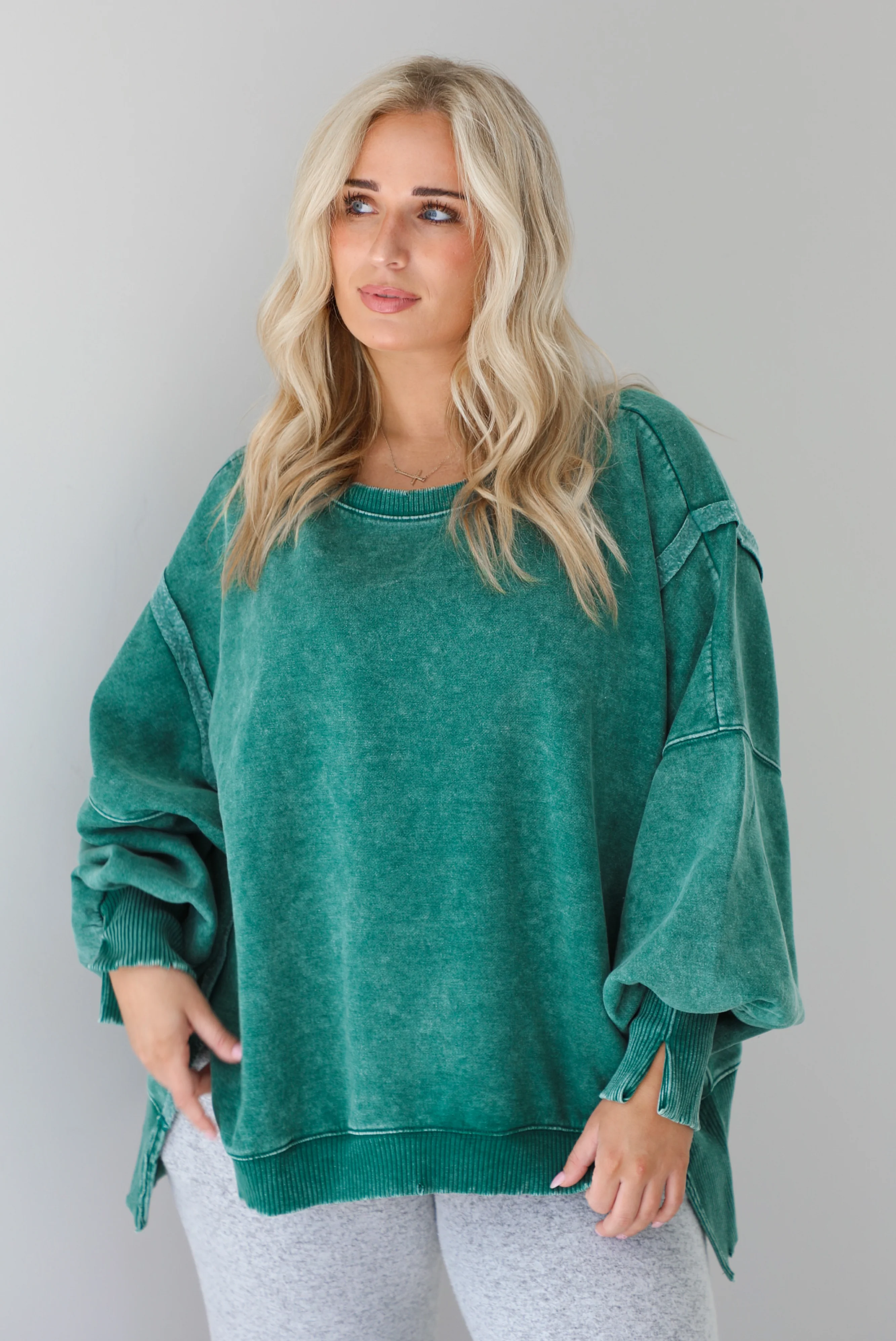 Simple Comforts Sweater: Green - Image 3