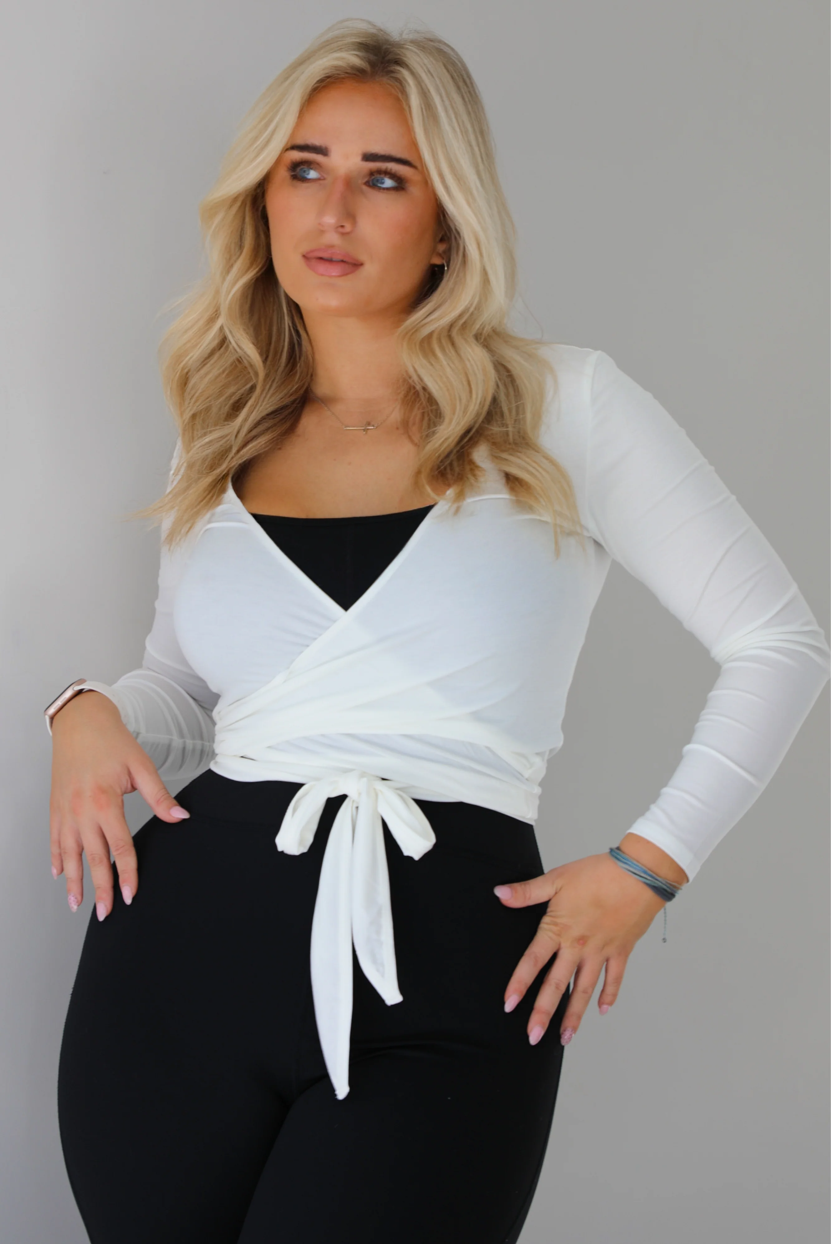 To The Ballet Wrap Top: White - Image 6