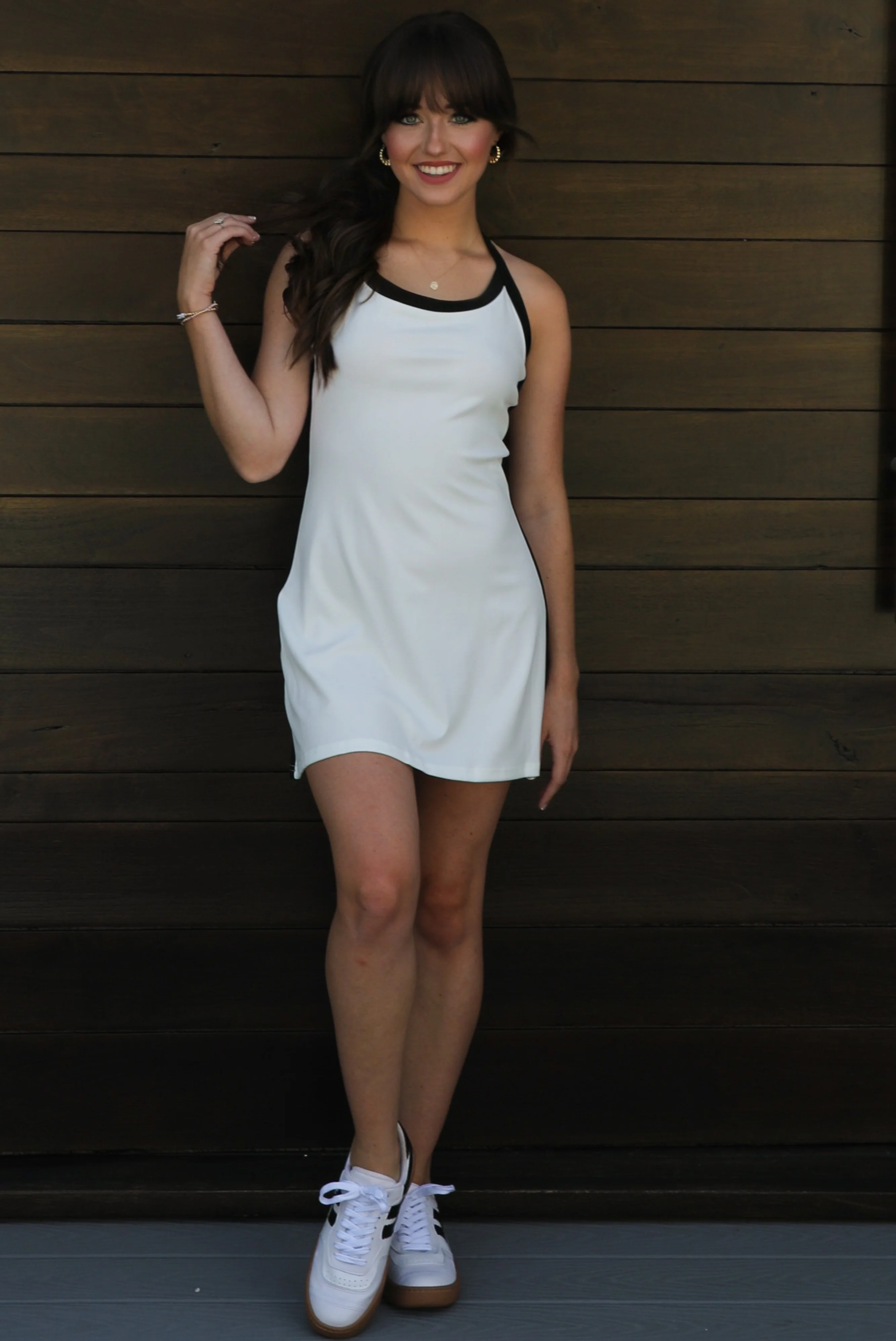 Wait On Me Dress: White/Black - Image 3
