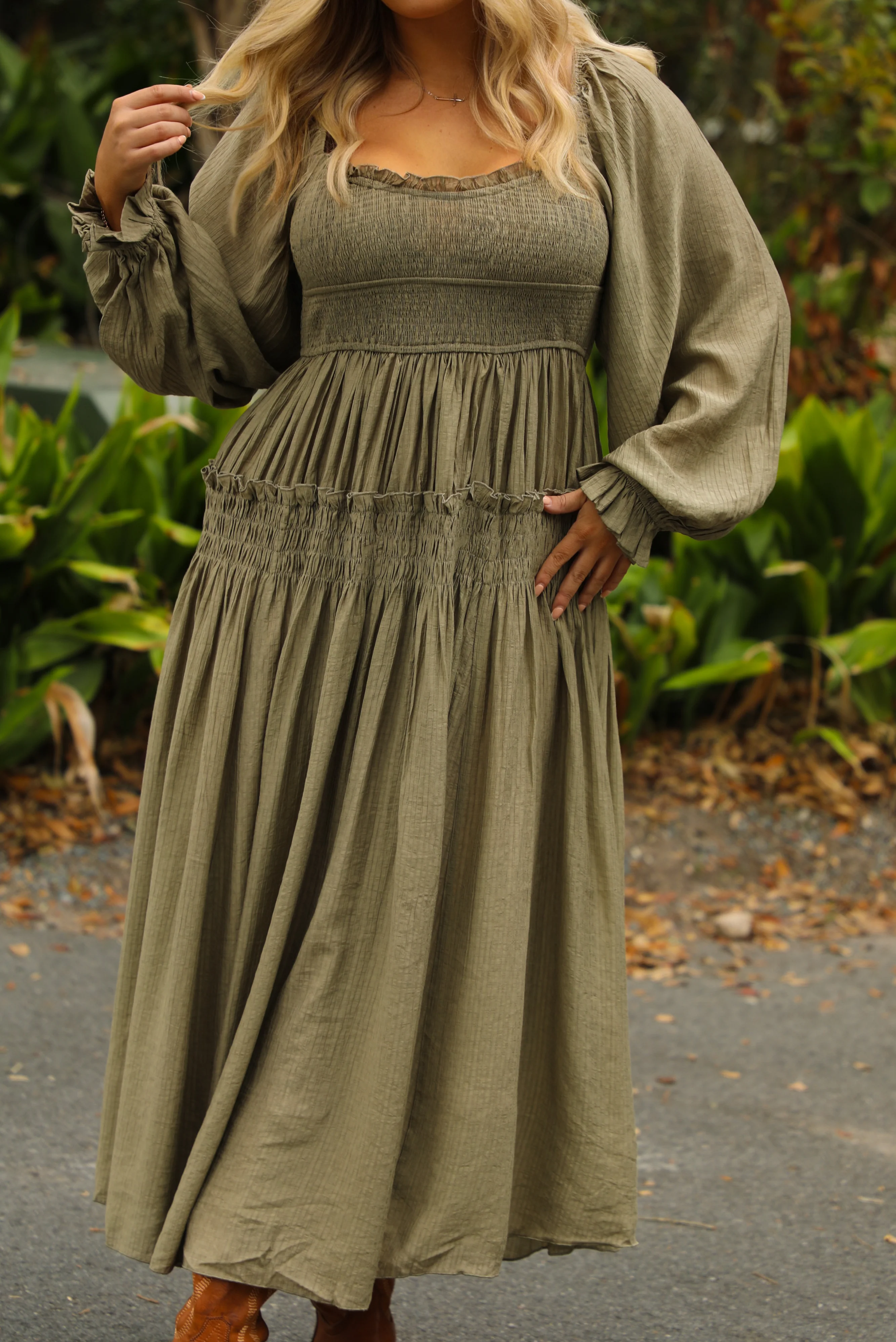 With Intention Maxi Dress: Olive - Image 5