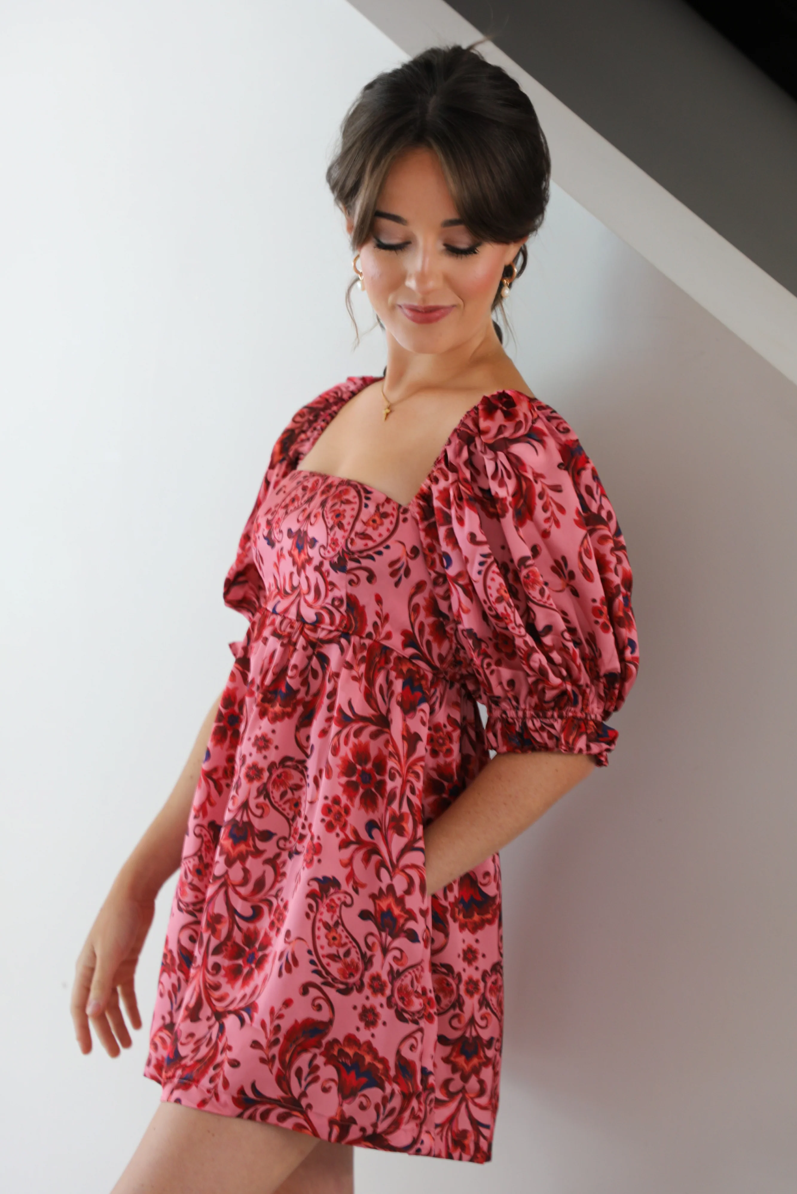 Your Guess Romper: Pink/Multi - Image 3