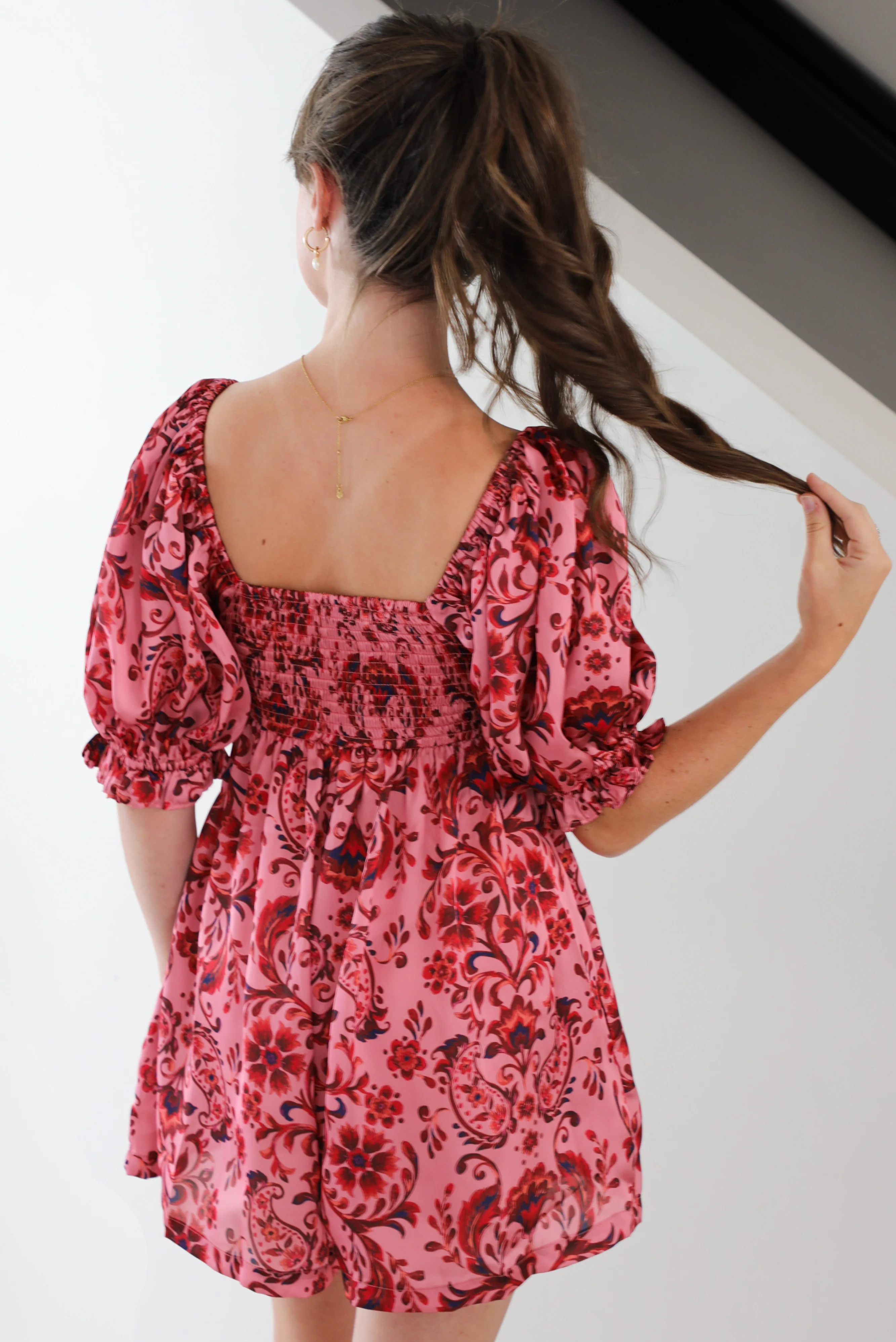 Your Guess Romper: Pink/Multi - Image 4